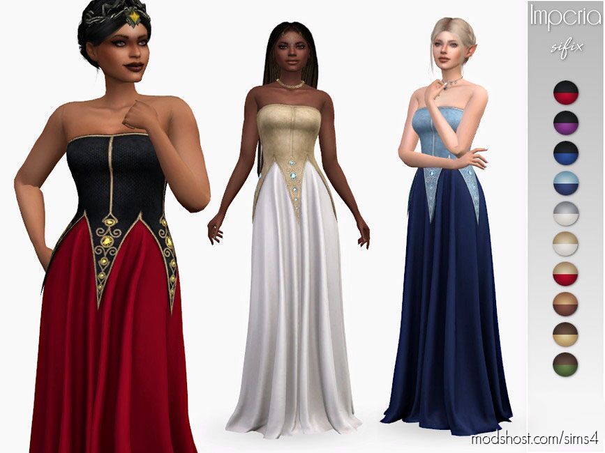 Imperia Gown Sims 4 Clothes Mod - ModsHost