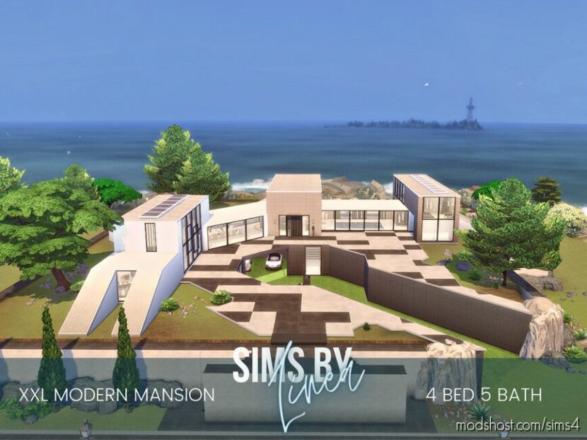 XXL Modern Mansion [No CC] for Sims 4