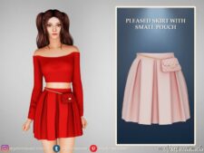 Pleated Skirt with Small Pouch for Sims 4