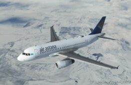MSFS 2020 Airbus Livery Mod: A319Iae AIR Astana (Image #2)
