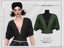 Cotton Blouse T-376 for Sims 4