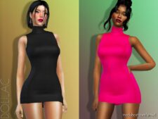 High Neck Dress DO769 for Sims 4