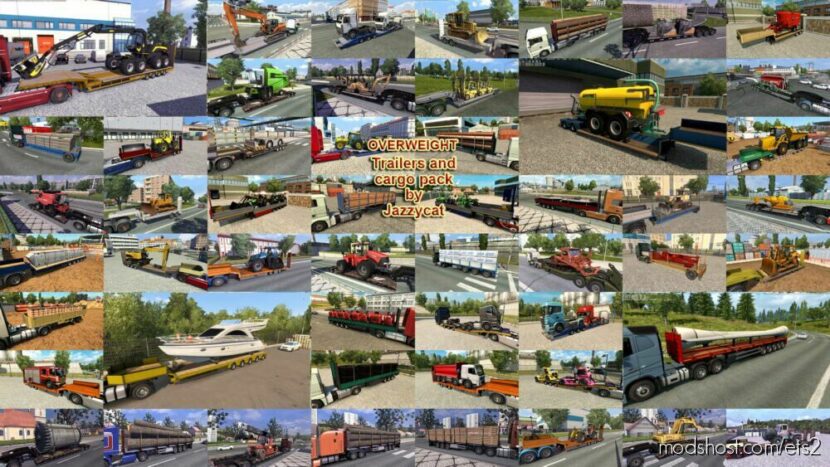 ETS2 Overweight Trailers and Cargo Pack by Jazzycat V11.9.2 mod