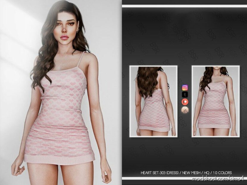 Heart Set-303 (Dress) BD871 for Sims 4