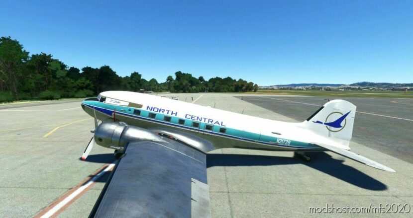 Douglas DC-3 North Central N21728 Repaint Request for Microsoft Flight Simulator 2020