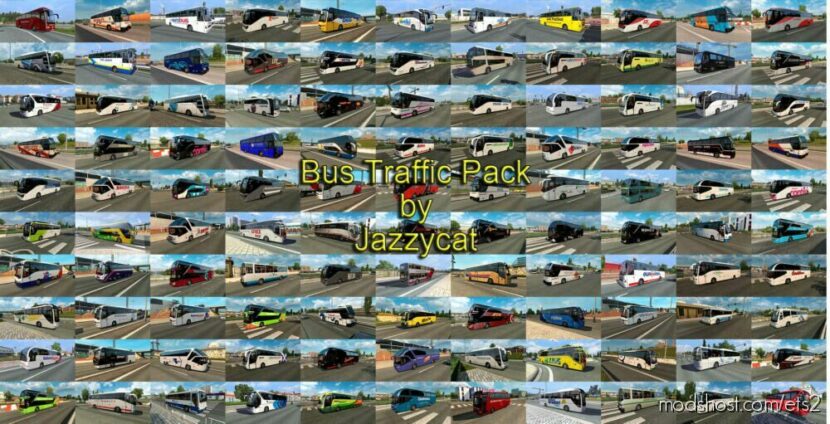 BUS Traffic Pack By Jazzycat V17.3 for Euro Truck Simulator 2