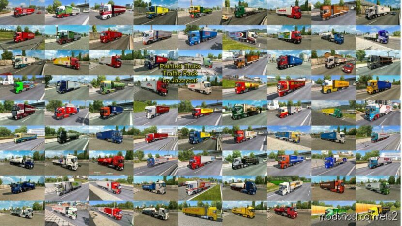 Painted Truck Traffic Pack By Jazzycat V18.1 for Euro Truck Simulator 2
