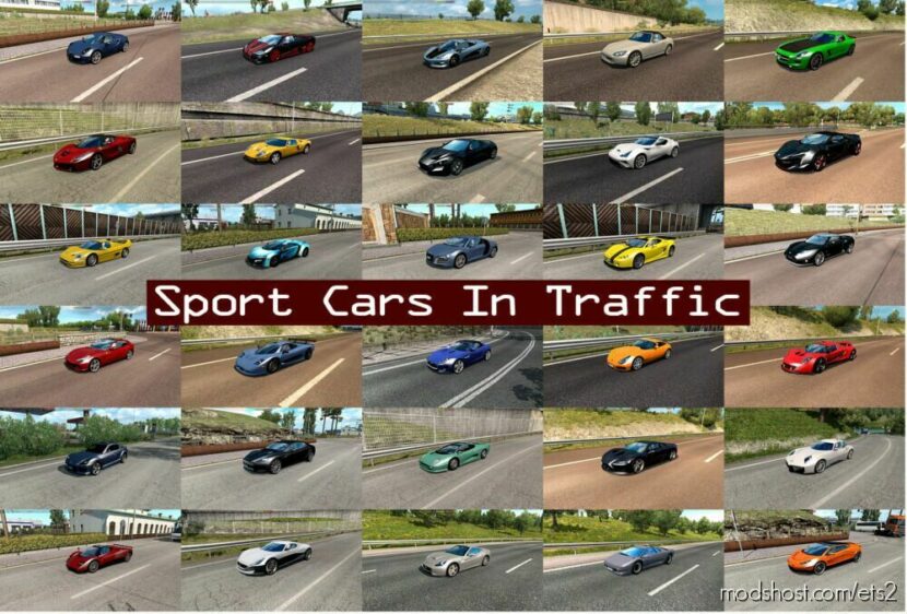 Sport Cars Traffic Pack By Trafficmaniac V12.7.1 for Euro Truck Simulator 2