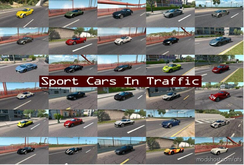 Sport Cars Traffic Pack by Trafficmaniac V12.7.2 for American Truck Simulator