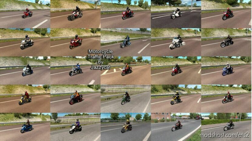Motorcycle Traffic Pack By Jazzycat V6.5.2 for Euro Truck Simulator 2