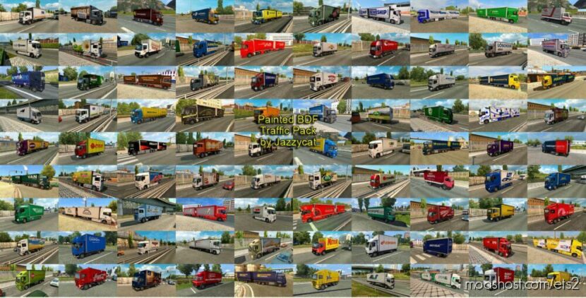 ETS2 Painted BDF Traffic Pack by Jazzycat V15.6 mod