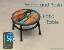 Sims 4 Object Mod: Wood and Resin Table Set (Image #7)