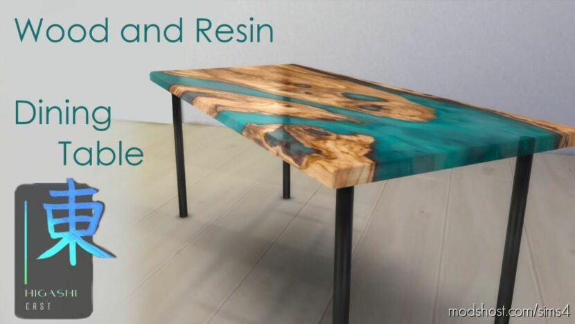 Wood and Resin Table Set for Sims 4