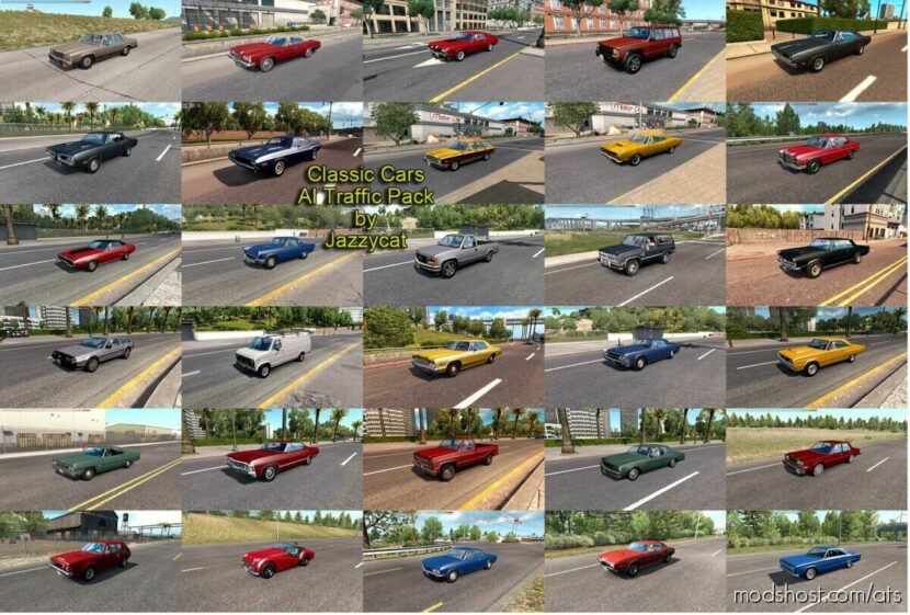 Classic Cars AI Traffic Pack by Jazzycat V9.0.1 for American Truck Simulator