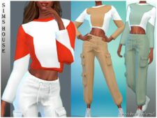 Women’s Colorblok Sweatshirt for Sims 4
