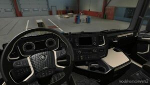 Black & Light Brown Interior For Scania for Euro Truck Simulator 2