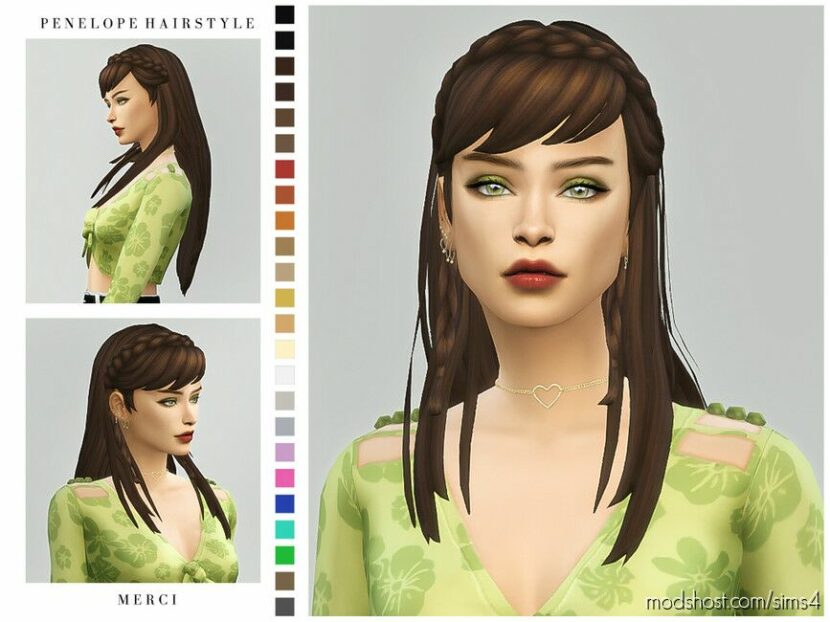 Penelope Hairstyle for Sims 4