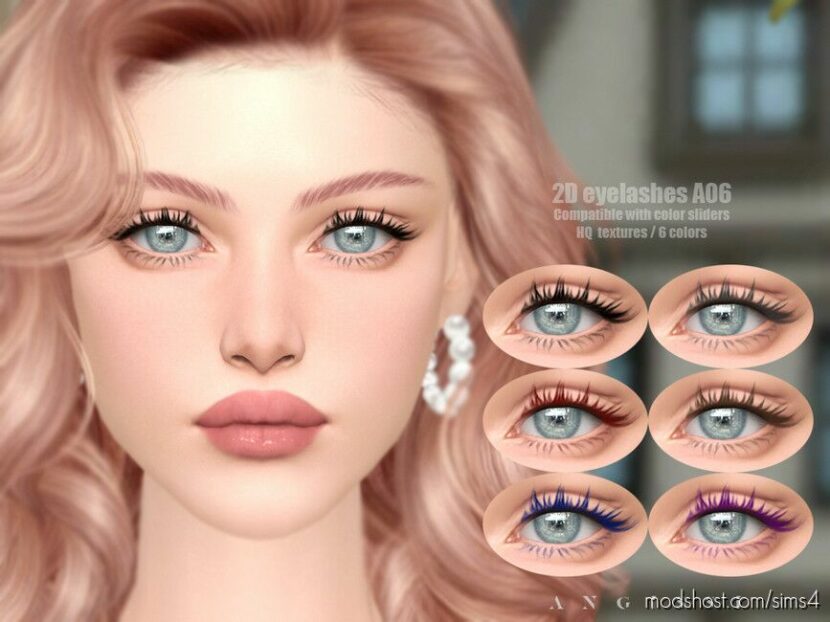 2D eyelashes A06 for Sims 4