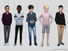 Sims 4 Adult Clothes Mod: Long Sleeve ZIP Shirt (Image #3)