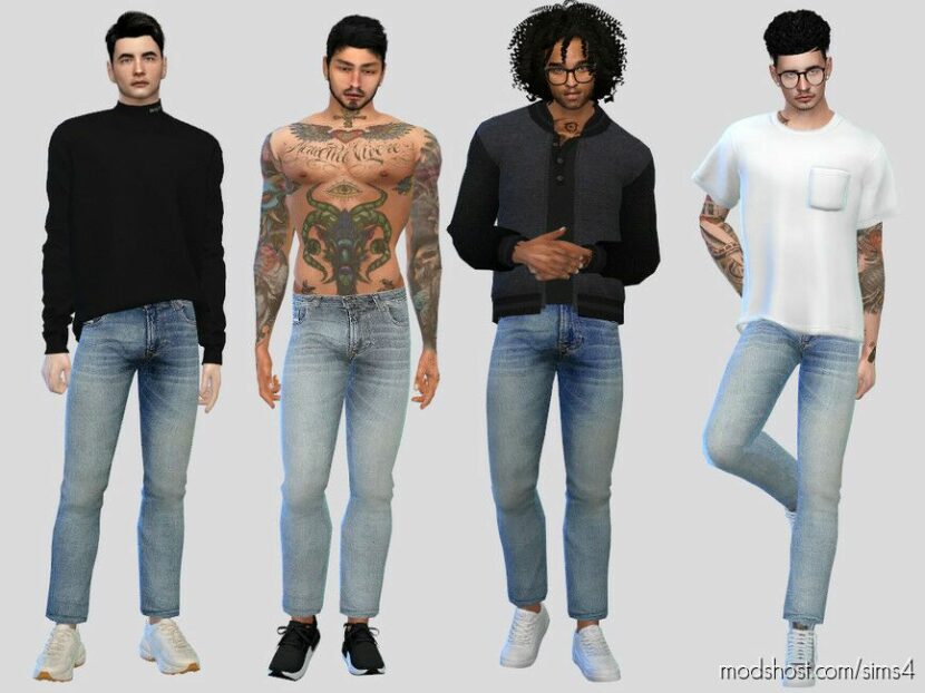 Brix Slim-Fit Jeans for Sims 4