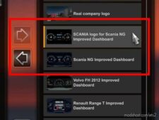 ETS2 Interior Mod: SCANIA logo for Scania NG Improved Dashboard v1.1 (Image #2)