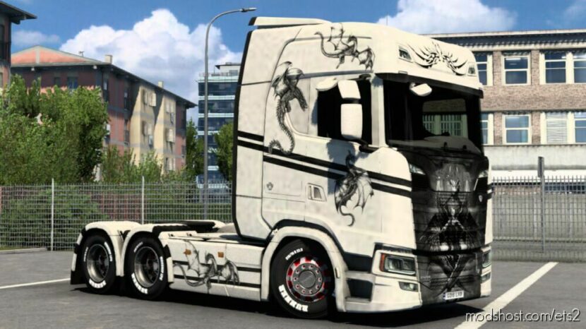 ETS2 Scania Mod: Black Dragon Scania Skin (Featured)