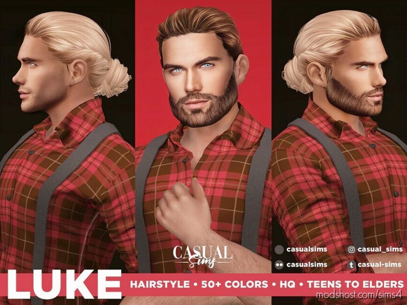 Luke Hairstyle for Sims 4