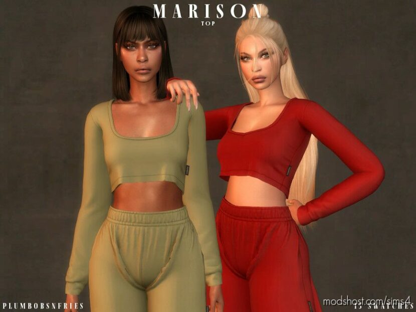 MARISON Set (TOP+Shorts) for Sims 4