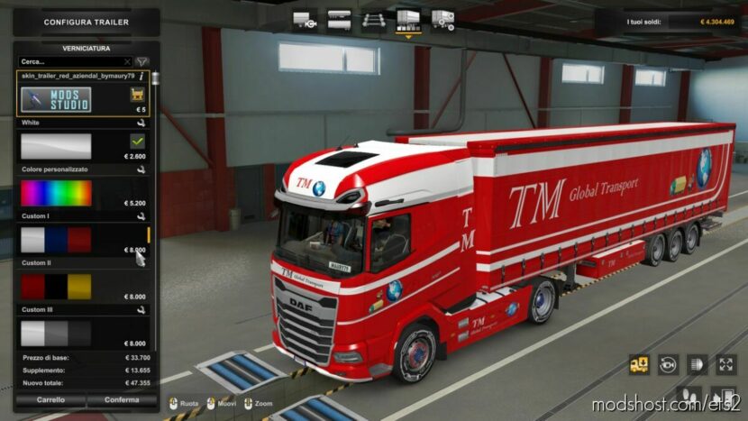 skin for trailer company TM Global Transport by maury79 [1.46] for Euro Truck Simulator 2