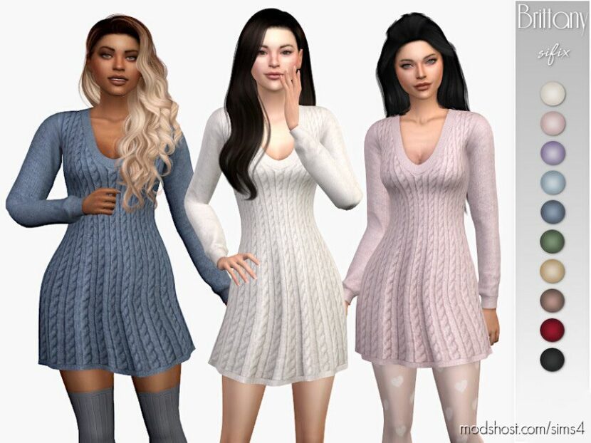 Brittany Dress for Sims 4
