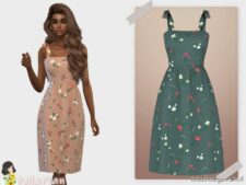 Maria Strap Tie Dress for Sims 4