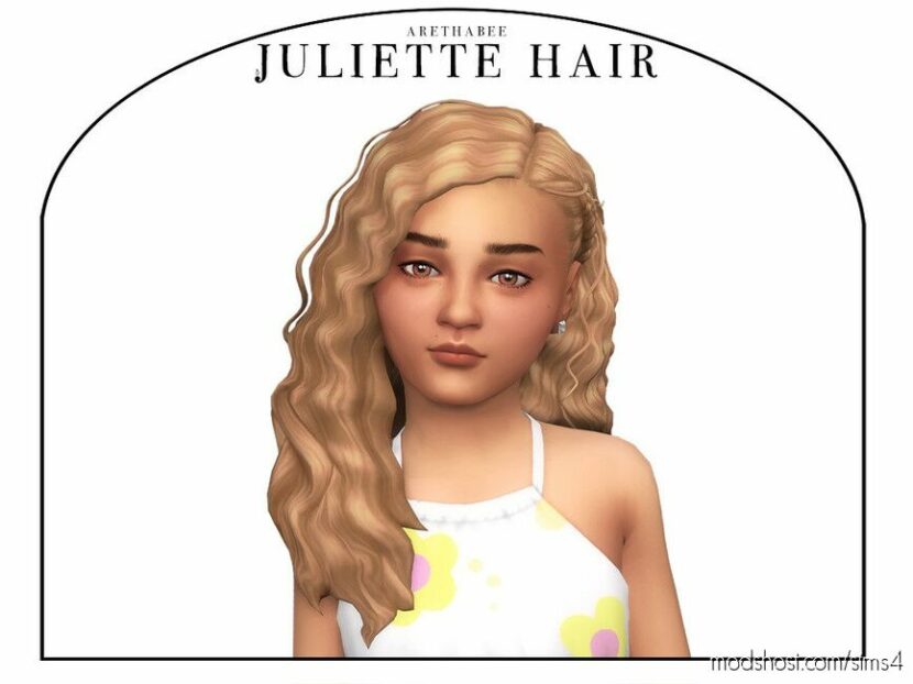 Sims 4 Female Mod: Juliette Hair (Children) (Featured)