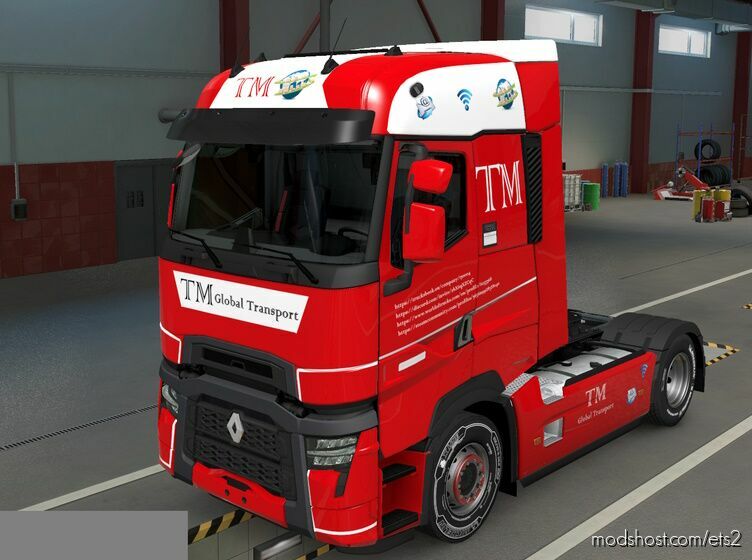 skin RENAULT T TM global transport by maury79 [1.46] for Euro Truck Simulator 2