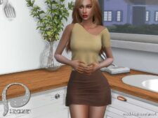 Relaxed One Shoulder Top + Skirt for Sims 4