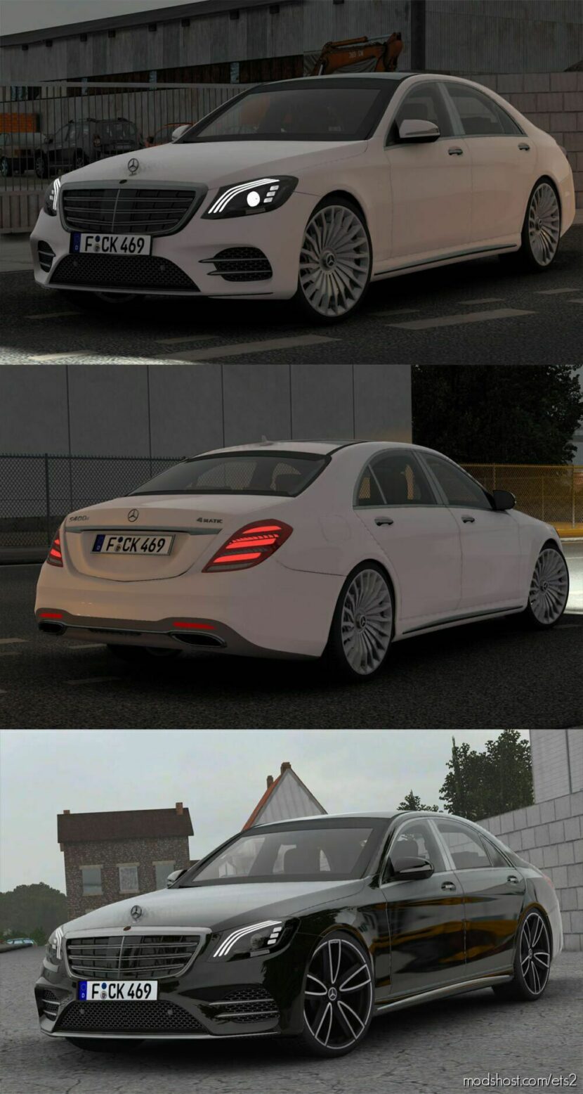 ETS2 Mercedes-Benz Car Mod: W222 S-Class S-400D V4.5 1.47 (Featured)