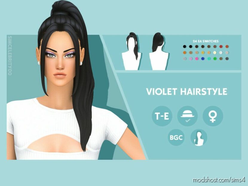 Violet Hairstyle for Sims 4