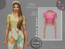 Sims 4 Elder Clothes Mod: SET 276 - Diamond Plaid Pants + Polo Shirt (Featured)