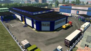 ETS2 Mod: BIG GARAGE SKIN COMPANY BLUE TM Global Transport di maury79 1.47 (Image #2)