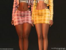 Sims 4 Female Clothes Mod: JODIE Set (Jacket+skirt) (Image #2)