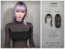 Ryujin Hairstyle V3 for Sims 4