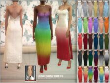 Long Shiny Dress for Sims 4