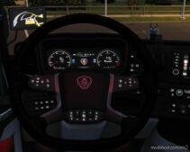 Scania S/R Piano Black Steering Wheel for Euro Truck Simulator 2