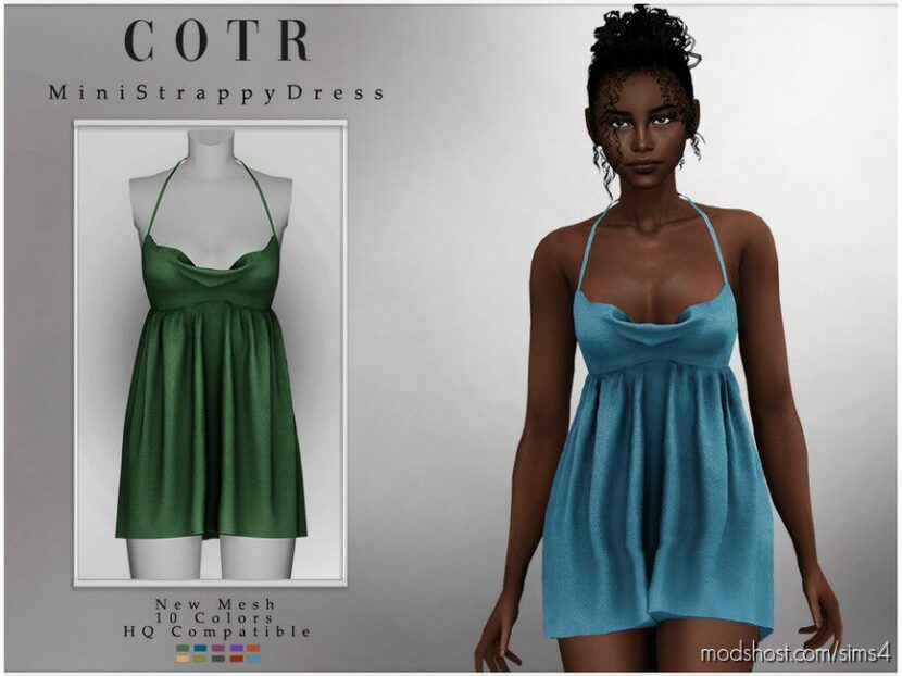 Mini Strappy Dress D-222 for Sims 4