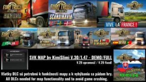 SVK Map By Kimislimi V.30 [1.47] (Demo – Fixed) for Euro Truck Simulator 2