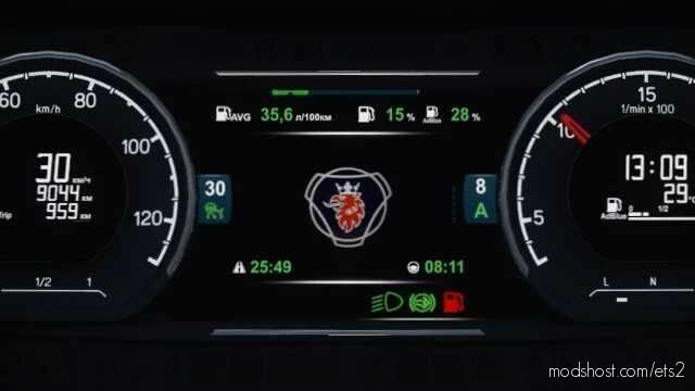 Scania NG Improved Dashboard V4.1 for Euro Truck Simulator 2