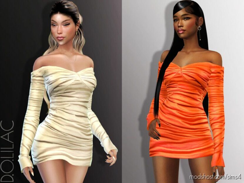 Ruched Mini Dress DO845 for Sims 4
