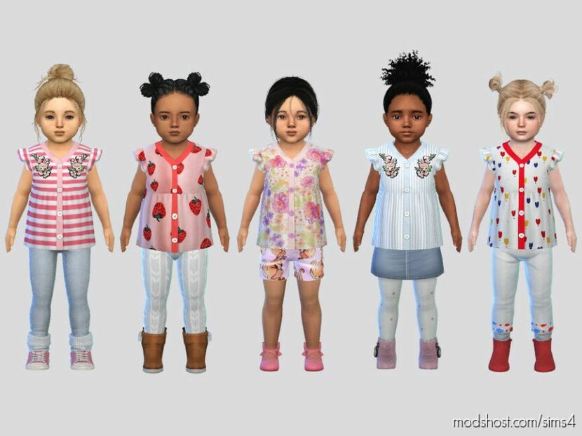 Kitchie Blouse Toddler for Sims 4