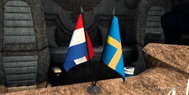 Swedish&Dutch Flag For Interior for Euro Truck Simulator 2