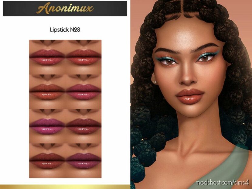Sims 4 Lipstick Makeup Mod: N28 (Featured)