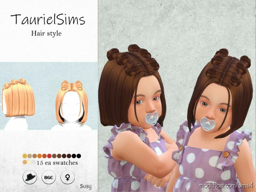 Sims 4 Kid Mod: Susy Hairstyle (Toddler) (Featured)